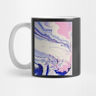 Pink, blue, and white acrylic pour Mug